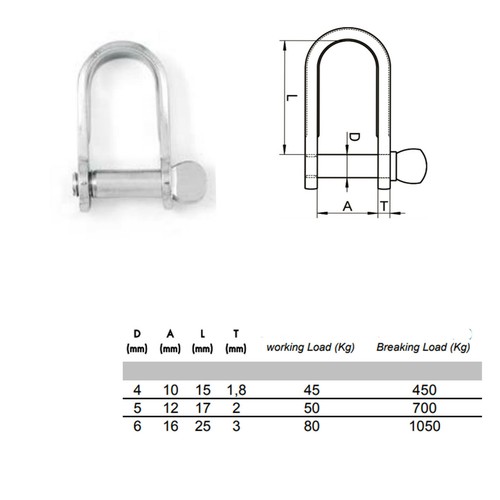 Shackles flat tiwsted - flat,