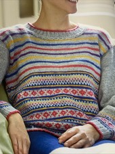 Knitting 1149 Pattern Ladies Modern Fair Isle Jumper DK Yarn
