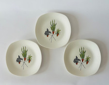 Vintage Midwinter Pottery Plant Life Tea Plate x 3 Terence Conran 1950s