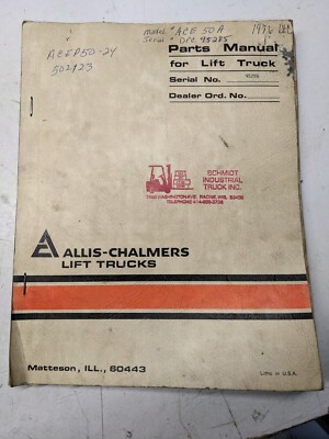 Allis chalmers parts - parts, list