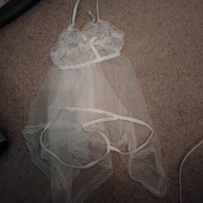 Negligee plus thong , white lace New Medium size