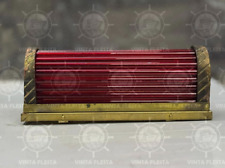 Art Deco Vintage Brass & Red Glass Rod Wall Sconces – Antique Skyscraper Light