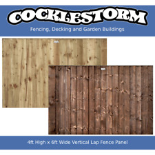 4ft High x 6ft Wide Vertical Lap Feather Edge Timber Garden Fence Panel