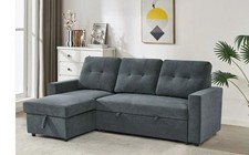 Reegan L-Shaped Corner Sofa Bed with Hidden Storage & Reversible Chaise