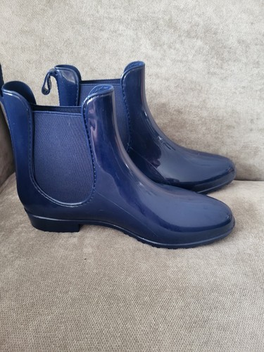 Navy blue ankle wellies - blue,