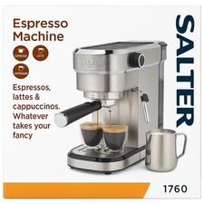 Used Salter Espresso Coffee Machine 20 Bar Pump Cappuccino Latte Maker ,Frother