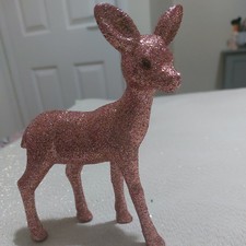 Sparkly Rose Gold Baby Deer Christmas Decoration Ornament