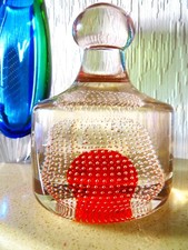 Whitefriars Doorstop Paperweight, Controlled Bubble Tangerine Core.