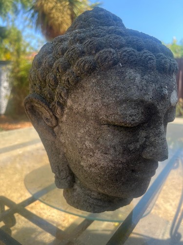 Buddha hand carved lava stone - buddha,