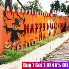 Happy Halloween Hanging Banner Flag Party Celebrate Foldable Home Outdoor Decor