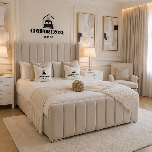 Winged panel bed frame plush - panel,