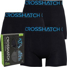 Mens Crosshatch Monoglow Boxer Shorts (3 Pack) - Black