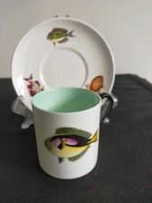 Shelley Bone China Rowland Ward, Fish' Coffee Can + 2 Saucers c1945