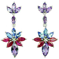 Silver Earrings Amethyst