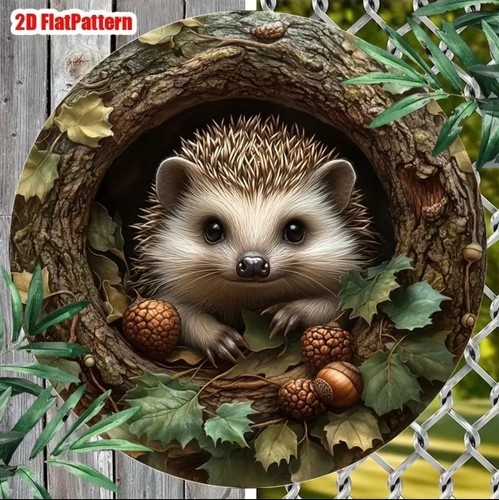 Cute hedgehog garden - cute, plaque