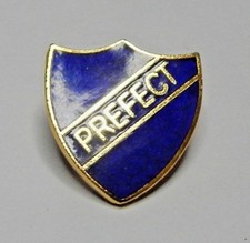 Vintage 1980's  School Prefect badge small size 20mm  blue enamel 