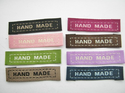 Handmade fabric labels - "handmade",