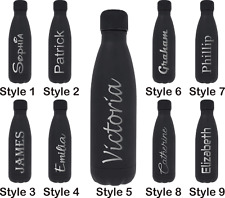 Name Personalised Water Bottle Stainless Steel Vacuum Insulated Chilly Hot 500ml