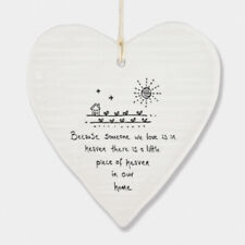 Hanging Porcelain Hearts by East of India - Various sentimental messages