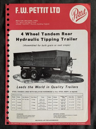 Pettit ltd 4wheel - pettit, tandem