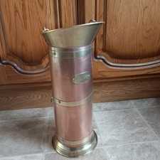 VNG 5 KAN Copper&Brass Coal Scuttle Umbrella Stand Flower Pot Ceramic Handle