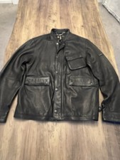 Barbour International 1936 Black Soft Leather jacket XL Slim Fit, Large, Brown