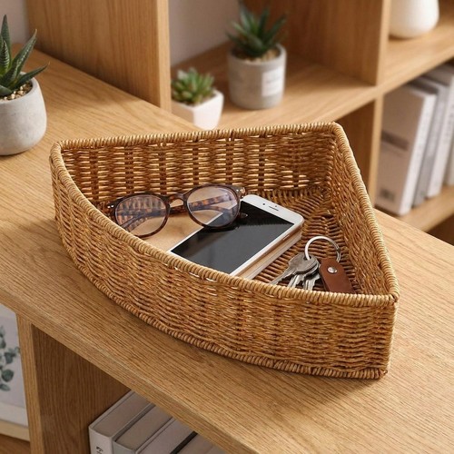 Corner storage basket woven - corner,