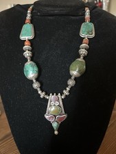 Old Green Turquoise Set In