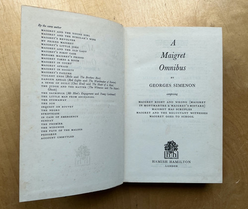 First maigret omnibus 1962 b - 1962, h/b