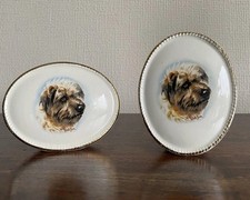 Vintage Ceramic Szeiler Studio Pottery Posy Vase/Terrier Dog Design/1950’s x 2 