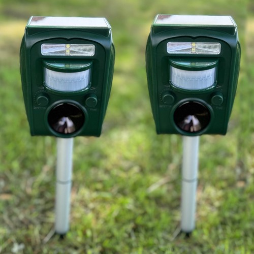 Solar powered ultrasonic cat - powered,