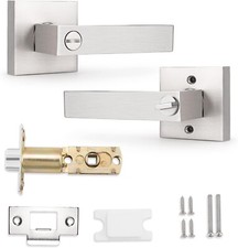 Probrico Interior Privacy Door Lever for Bedroom Stainless Steel Bathroom Flat