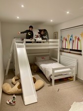 Double Bunk Beds With Slide And Separate Shelves + Mattress