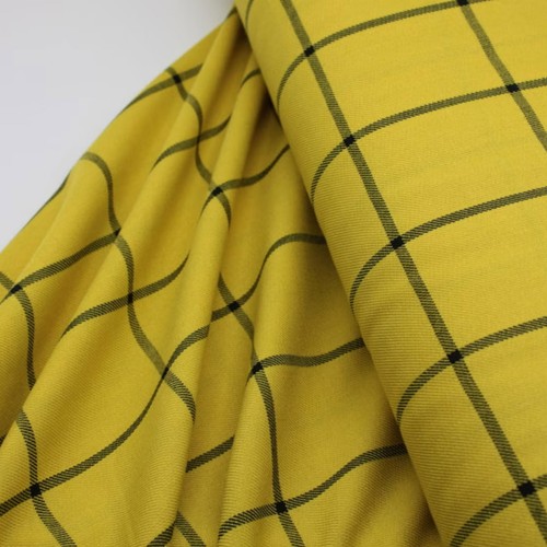 Yellow tartan fabric - yellow,