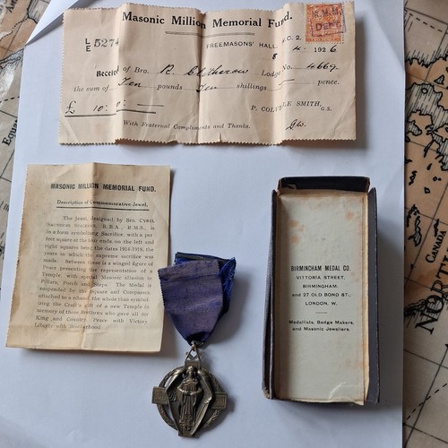 Vintage silver ww1 - , masonic