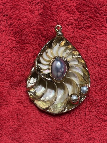 Gold plated nautilus shell - gold,