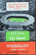 England V West Germany - 1965/66 Friendly International - 23rd February 1966