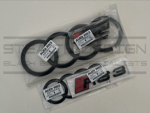 Fits audi rs3 black - black, badge