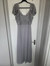 Silver Long Chiffon Ball Gown