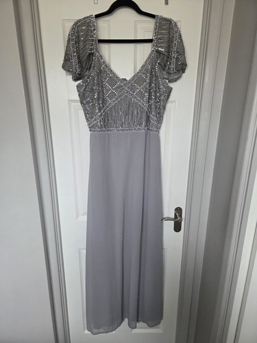 Silver long chiffon ball - silver,