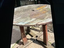 wooden garden table round