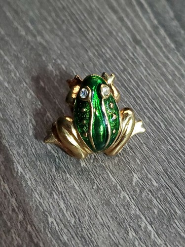 Frog pin brooch shimmery - frog,