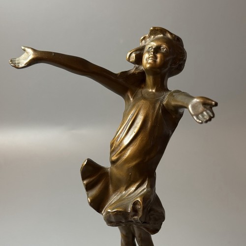 Art nouveau bronzed figurine - art,