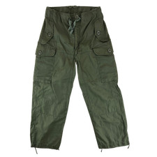 Canadian Army Trousers Green Vintage 70s Windproof Cotton Nylon W35 L29.5