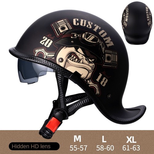 Motorcycle half helmet with - half,