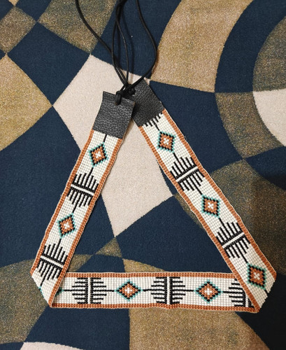 Beaded hat band geometric - hat,