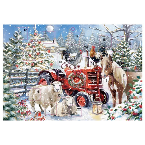 Christmas farm tractor - christmas,