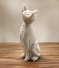 Cat Figurine Hand Carved