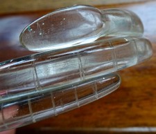 vintage mid centiry carved clear lucite serpent snake bangle bracelet -149