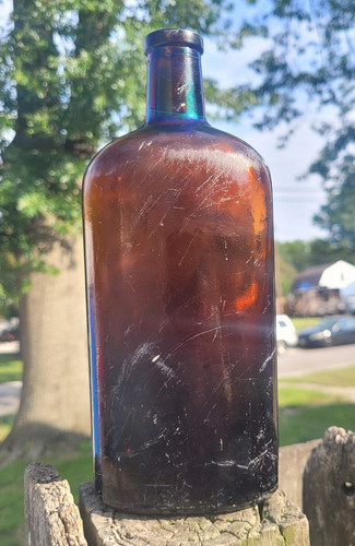 Vintage bottle brown amber - bottle,